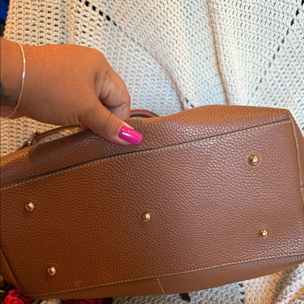 Dooney Bourke Brown Leather Tote Bag - Picture 4 of 7